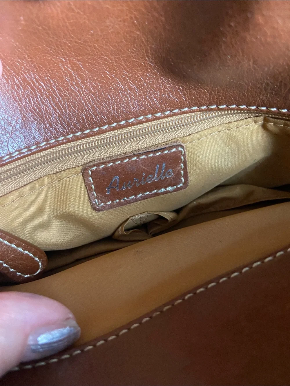 Aurielle Chestnut Brown Leather Messenger Crossbody